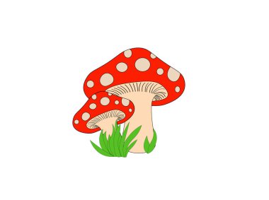 Cartoon poisonous mushrooms. Vector illustration, print for background, print on fabric, paper, wallpaper, packaging. clipart