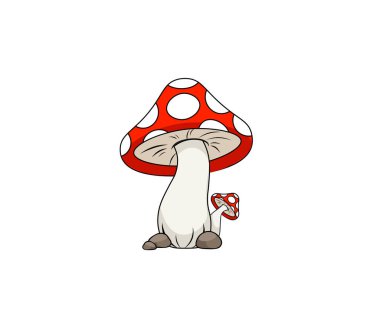 Çizgi filmdeki zehirli mantarlar. Vektör illüstrasyonu, arkaplan için baskı, kumaş, kağıt, duvar kağıdı, ambalaj.