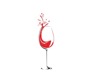 Vector illustration of a glass with red liquid in a minimalist style clipart