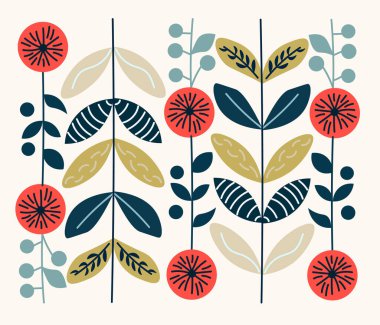 Çiçek etiketlerinin düz vektör çizimi