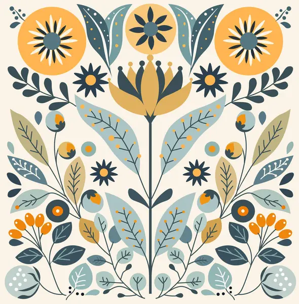 Çiçek etiketlerinin düz vektör çizimi