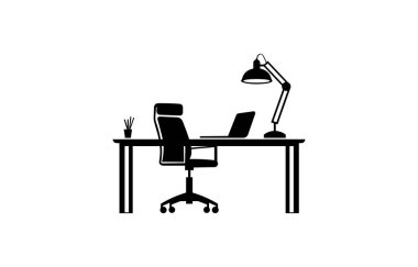 Klasik bir okul masası ve sandalyesinin vektör çizimi