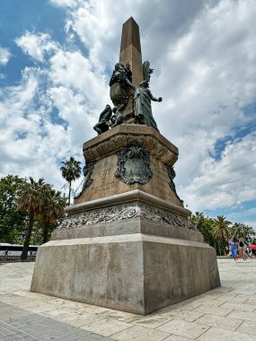 Barselona, İspanya - 24 Mayıs 2024: Barcelona Belediye Başkanı anıtının görüntüsü. Rius i Taulet Anıtı