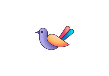 Çizgi film güvercinlerinin minimalist tarzda vektör illüstrasyonu