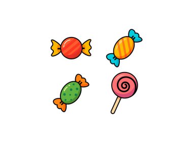 Çizgi film şekerleme lolipoplarının vektör çizimi