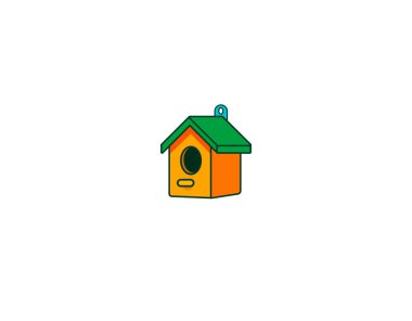 Vector illustration of a cartoon birdhouse on a white background