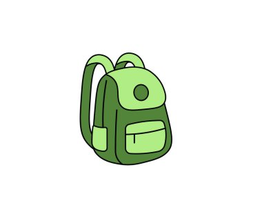 Sırt çantası biçiminde çizgi film çantasının vektör illüstrasyonu