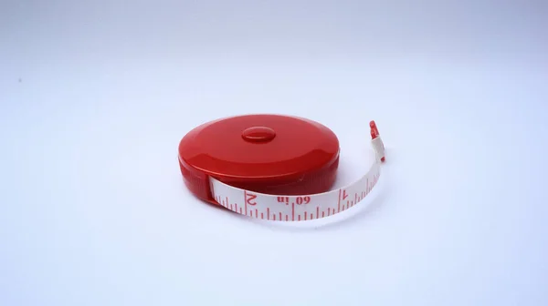 Egyedülálló Piros Kézi Mérőeszköz Hossza Mérésére — Stock Fotó