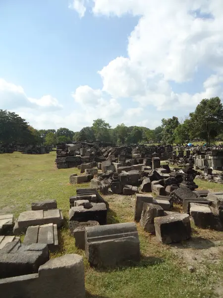Restos Las Ruinas Complejo Templos Budistas Prambanan Templo Más Grande —  Fotos de Stock