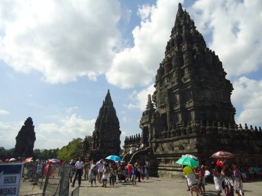 10 Ağustos 2013, Orta Cava - Endonezya Budist Prambanan tapınağı Java 'daki en büyük tapınak kompleksi.