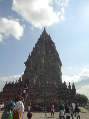 10 Ağustos 2013, Orta Cava - Endonezya Budist Prambanan tapınağı Java 'daki en büyük tapınak kompleksi.