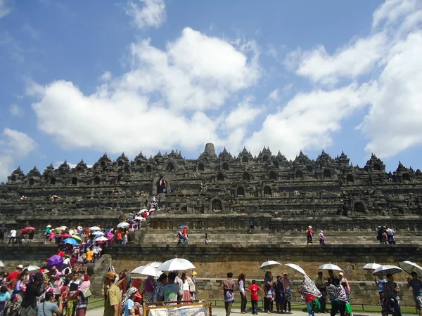 stock image August 10, 2013, Candi Borobudur - Yogyakarta, Central Java, Indonesia: Heritage Budist temple Borobudur complex, Unesco world heritage.