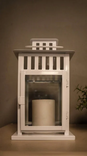 独具特色的白色烛台或室内装饰用房屋 — 图库照片