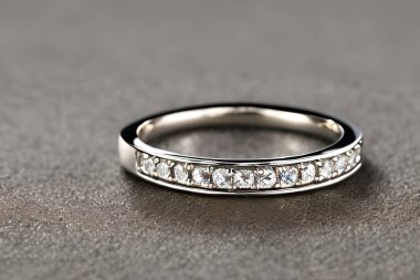 stunning close up shot of a single wedding rings, delicately intertwined to symbolize the everlasting bond of love and commitment. Jewelry gold diamond ring for anniversary, valentine, or engagement