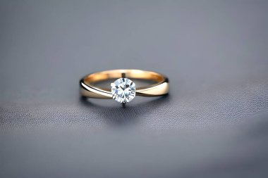 stunning close up shot of a single wedding rings, delicately intertwined to symbolize the everlasting bond of love and commitment. Jewelry gold diamond ring for anniversary, valentine, or engagement