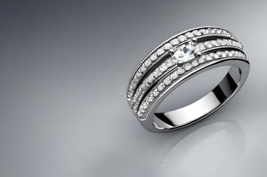 stunning close up shot of a single wedding rings, delicately intertwined to symbolize the everlasting bond of love and commitment. Jewelry gold diamond ring for anniversary, valentine, or engagement