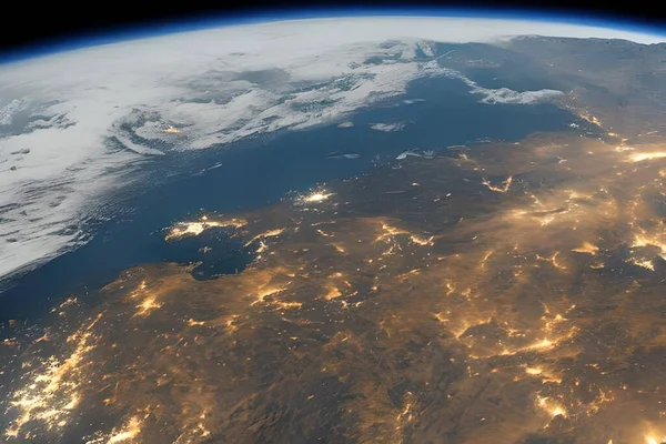 Some part of the earth on fire the view from space.