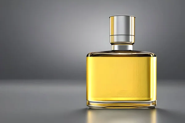 Gold bottle perfume mockup product studio shot isolated.