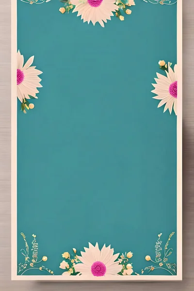 Πολύχρωμο Απλό Floral Διακόσμηση Μικροσκοπική Απεικόνιση Λουλουδιών Φόντο Πρότυπο Δημιουργική — Φωτογραφία Αρχείου