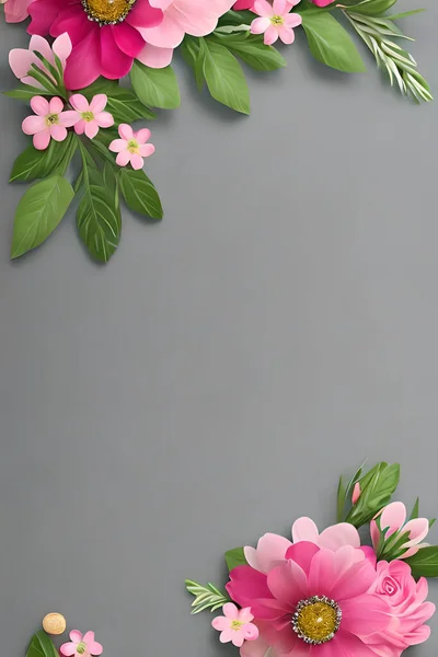 Färgglada Enkla Blommig Dekoration Liten Blomma Illustration Bakgrund Mall Kreativa — Stockfoto