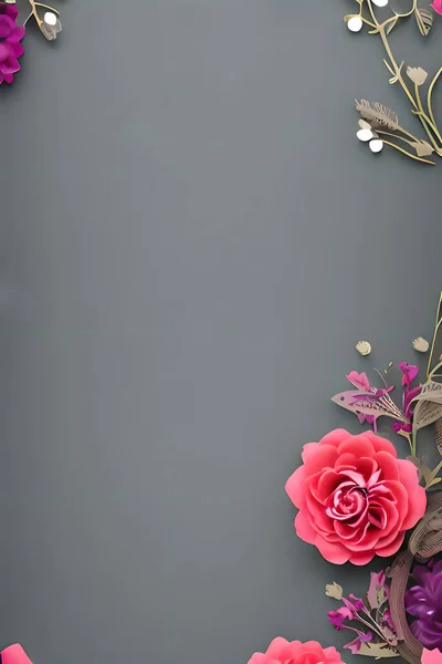 Decoração Floral Simples Colorido Ilustração Minúscula Flor Modelo Fundo Arranjo — Fotografia de Stock