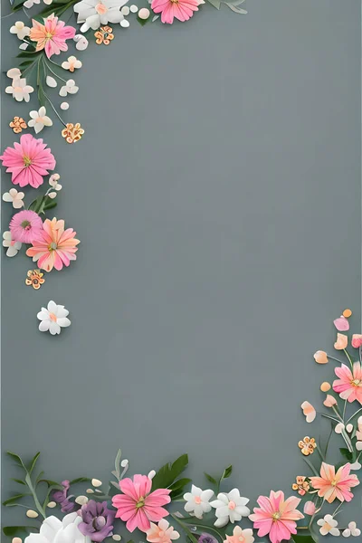 Renkli Basit Çiçek Dekoru Küçük Çiçek Deseni Arka Plan Şablonu — Stok fotoğraf