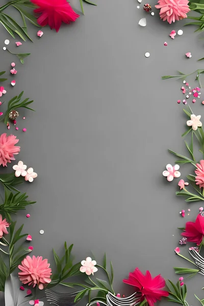 Renkli Basit Çiçek Dekoru Küçük Çiçek Deseni Arka Plan Şablonu — Stok fotoğraf