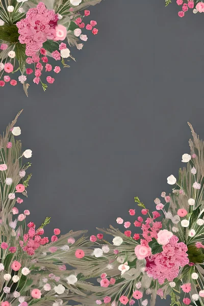 Färgglada Enkla Blommig Dekoration Liten Blomma Illustration Bakgrund Mall Kreativa — Stockfoto