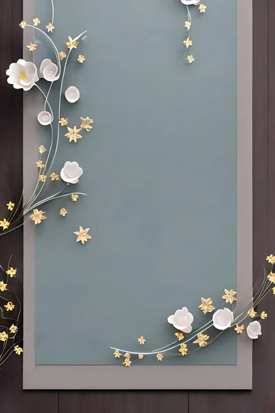 Colorida Decoración Floral Simple Pequeña Ilustración Flores Plantilla Fondo Disposición — Foto de Stock