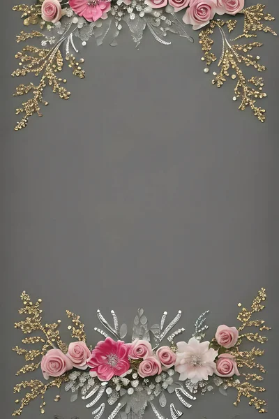 五彩缤纷的简单花卉装饰 小小的花卉插画 背景模板 自然与花卉的创意布置 能做横幅 婚卡请帖 设计元素等 — 图库照片