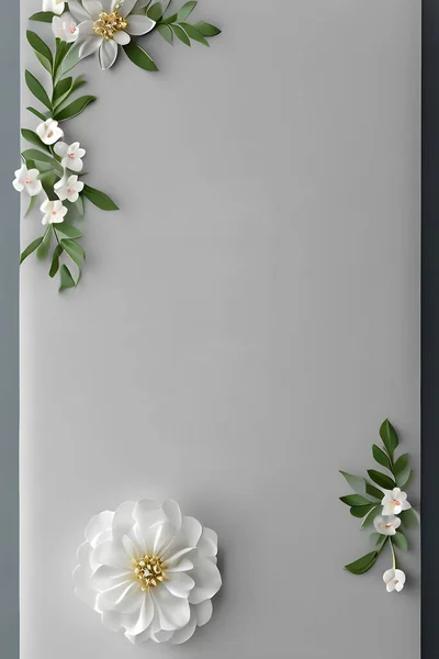 Colorida Decoración Floral Simple Pequeña Ilustración Flores Plantilla Fondo Disposición —  Fotos de Stock