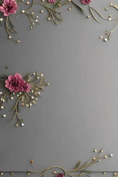五彩缤纷的简单花卉装饰 小小的花卉插画 背景模板 自然与花卉的创意布置 能做横幅 婚卡请帖 设计元素等 — 图库照片