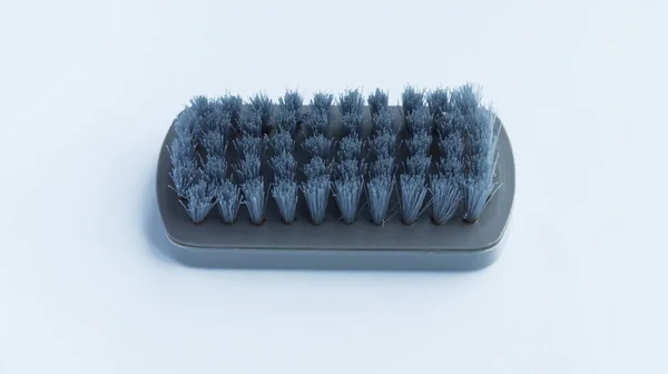 Multifunctional Gray Scrub Plastic Brush Isolated White Background — Stock Photo, Image