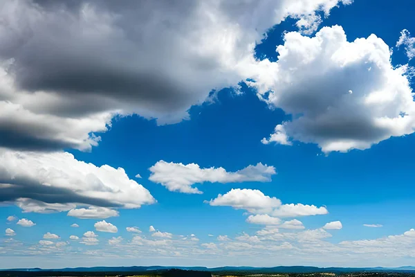 Beautiful blue cloud formation bright sky new season, spring, greetings, inspirational, concept, beautiful nature background and backdrop.
