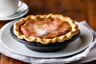 Ticari pazarlama ve tanıtım için estetik stüdyo çekiminde elmalı turta..