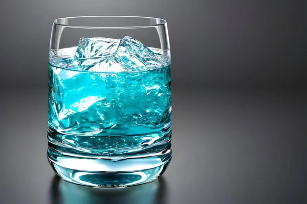 Blue Cocktail Alcohol Ποτό Πάγο Στούντιο Εμπορική Προώθηση Και Εμπορία — Φωτογραφία Αρχείου