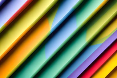 Gökkuşağı renkli kağıt kesiği arka plan için güzel bir düzenleme yapıyor. Kağıt sanatı gökkuşağı kağıdı 3d efekti, canlı renkler, vektör illüstrasyonu ve tasarım materyali ile arka planı katlar ve keser.