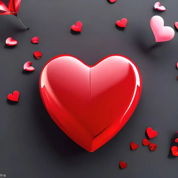 Red Love Shape Valentine Days Happy Valentine Days Design Material — 图库矢量图片
