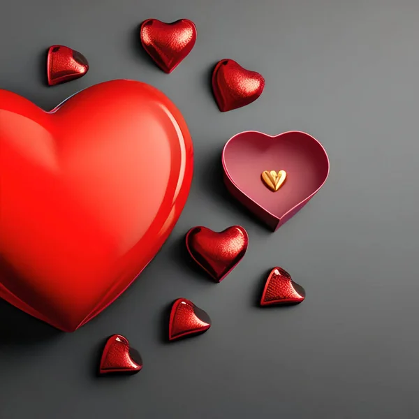 Red Love Shape Valentine Days Happy Valentine Days Design Material — Stockvector