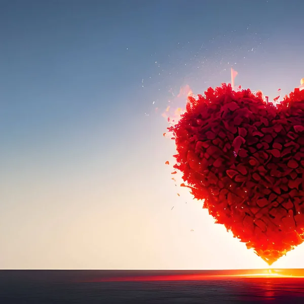 Red Love Shape Valentine Days Happy Valentine Days Design Material — Vetor de Stock