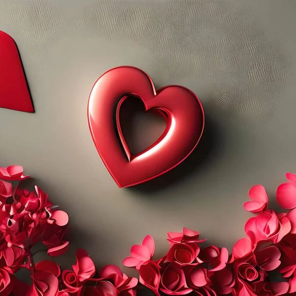 Red Love Shape Valentine Days Happy Valentine Days Design Material —  Vetores de Stock