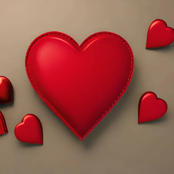 Red Love Shape Valentine Days Happy Valentine Days Design Material — 스톡 벡터