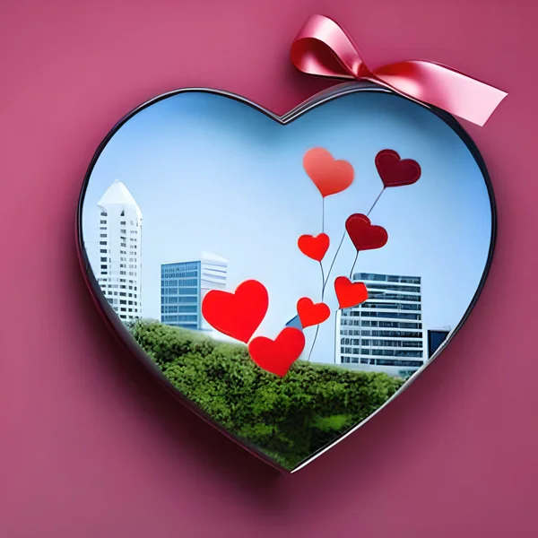 Red Love Shape Valentine Days Happy Valentine Days Design Material — Stock vektor