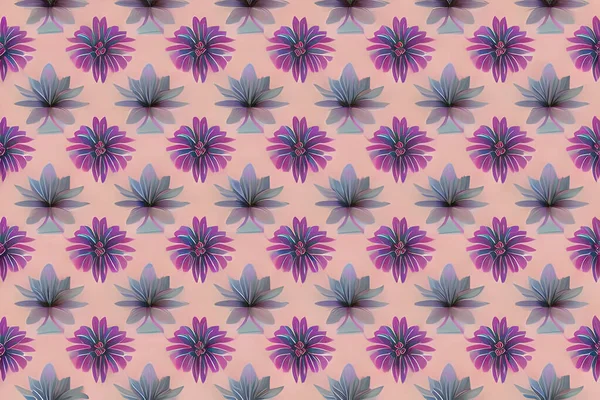 Flor Natural Abstracta Magenta Púrpura Floral Hojas Fondo Patrón Sin — Vector de stock