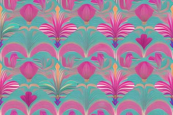 Flor Natural Abstracta Magenta Púrpura Floral Hojas Fondo Patrón Sin — Archivo Imágenes Vectoriales