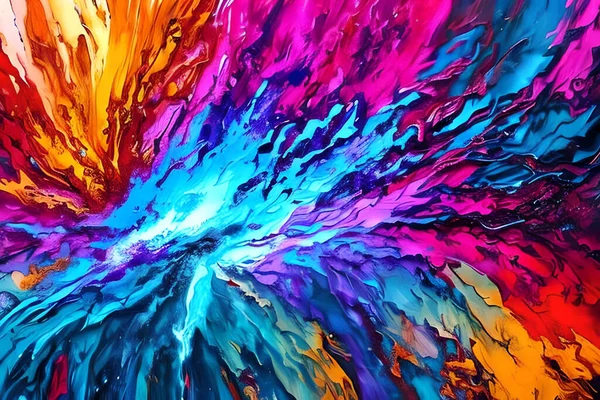 Water Color Oil Painting Fine Art Illustration Abstract Splash Flame — Stock Photo, Image