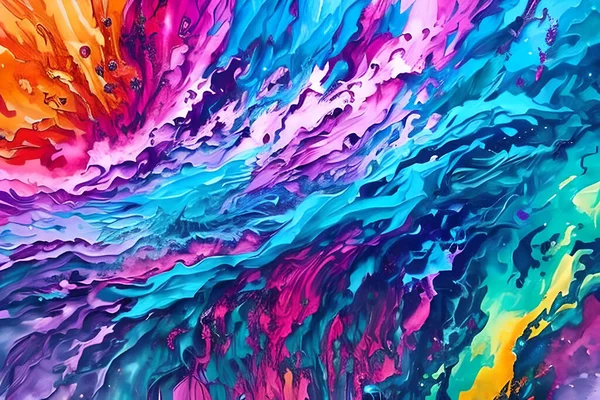 Водний Колір Або Олійний Живопис Образотворче Мистецтво Ілюстрація Абстрактного Бризки — стокове фото
