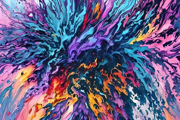 Barva Vody Nebo Olejomalba Výtvarné Umění Ilustrace Abstraktní Splash Plamen — Stock fotografie