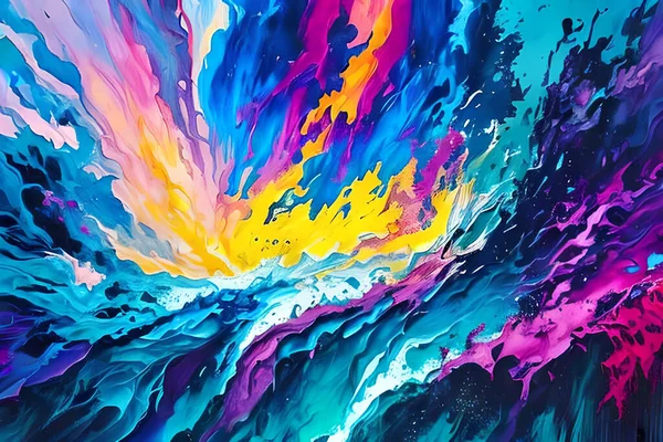 Barva Vody Nebo Olejomalba Výtvarné Umění Ilustrace Abstraktní Splash Plamen — Stock fotografie