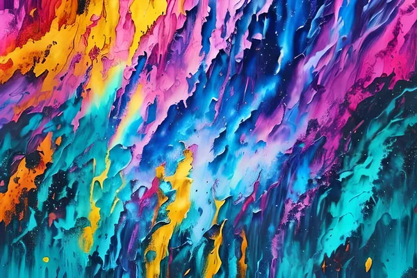 Rengi Yağlı Boya Soyut Sıçrama Ateş Püskürtme Fırçasının Sanatsal Baskı — Stok fotoğraf